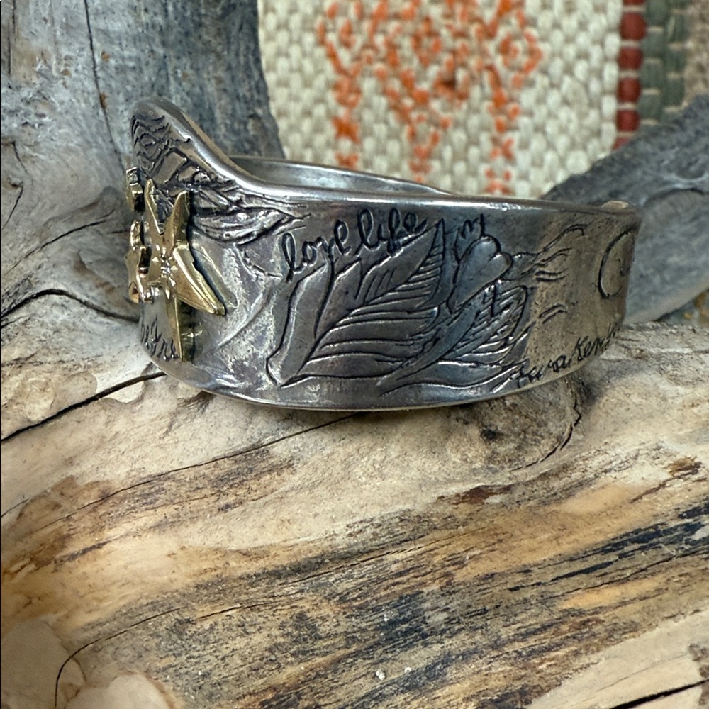 Jes MaHarry “Be Free Cuff”. Silver, Gold and Diamond! - Picture 4 of 9
